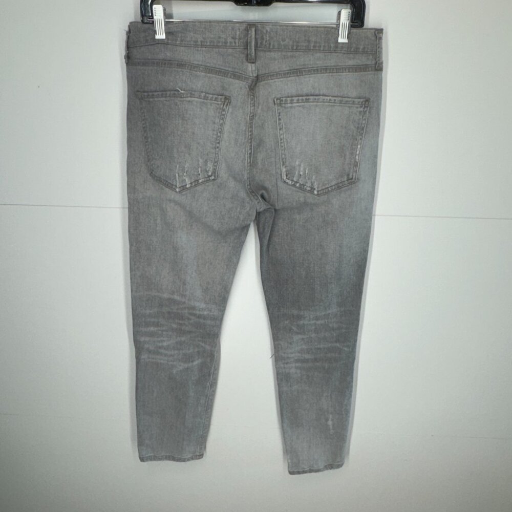 Agolde | Feel Good Sophie High Rise Crop Distressed Gray Denim Jeans - Picture 4 of 11